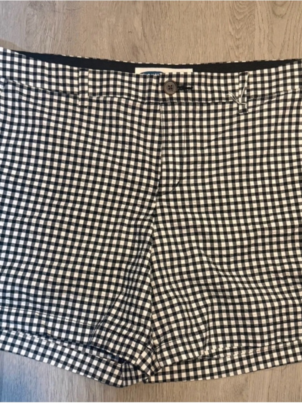 Old Navy Black & White Gingham Bermuda Shorts